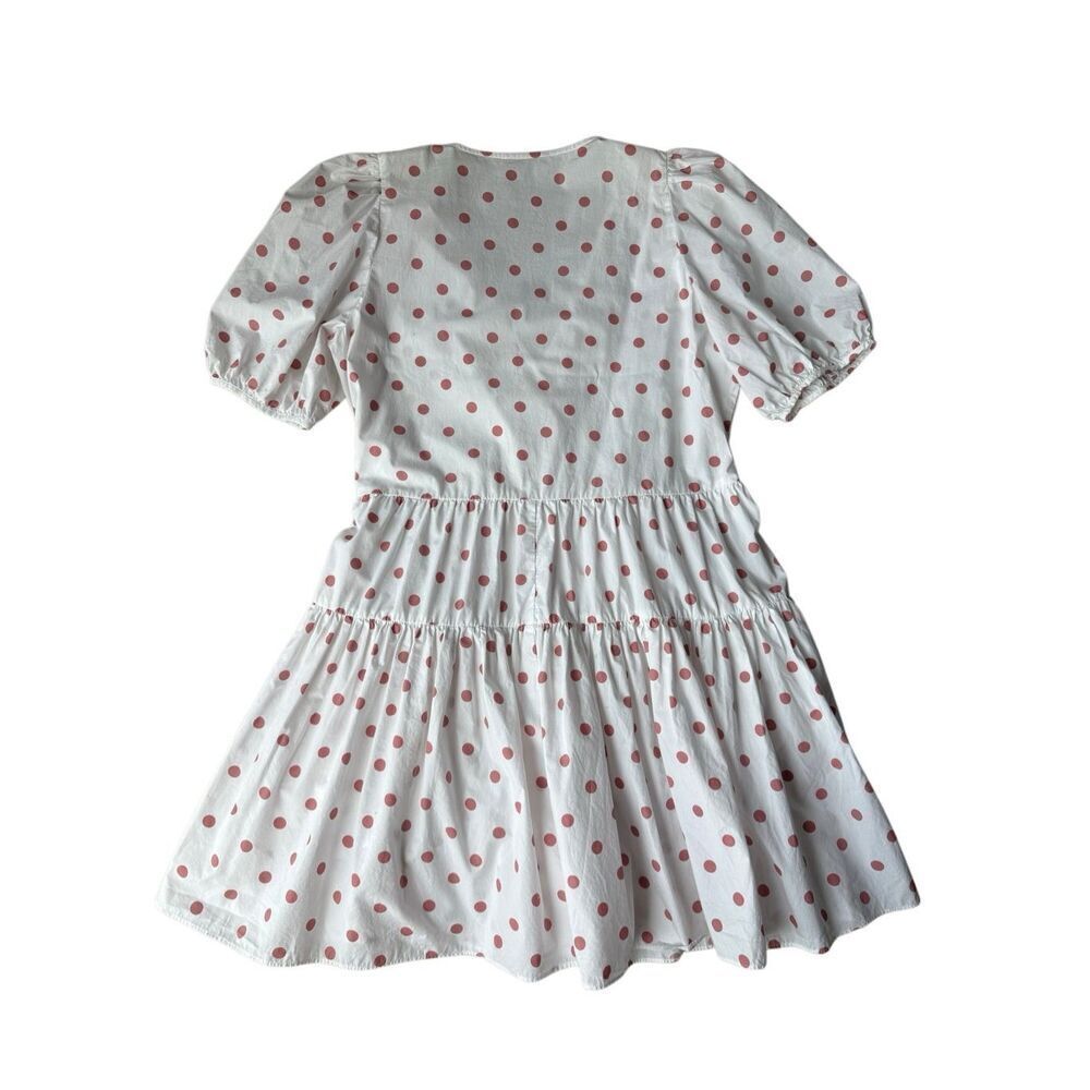 J.crew polka dot Puff-sleeve cotton poplin wrap dress in white rose dot - Picture 7 of 13